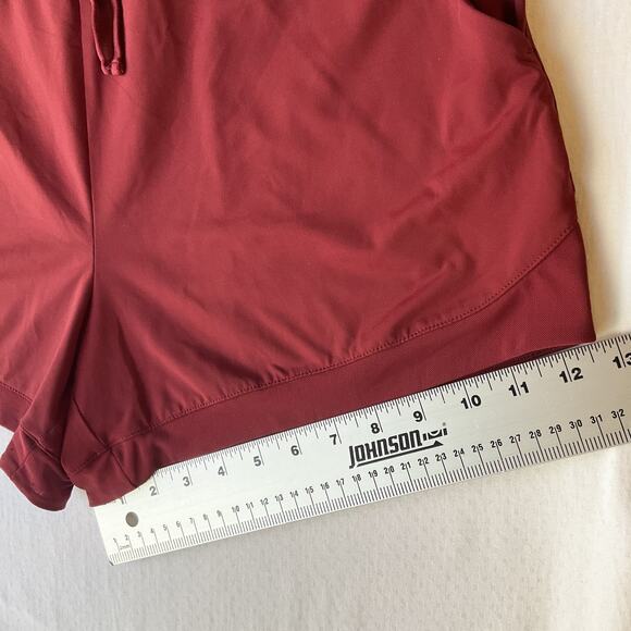 Avia Women Activewear Shorts M (8-10) Red 4" Inseam Stretch - Picture 4 of 10